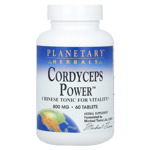 Planetary Herbals, Cordyceps Power, 60 таблеток (400 мг в каждой)