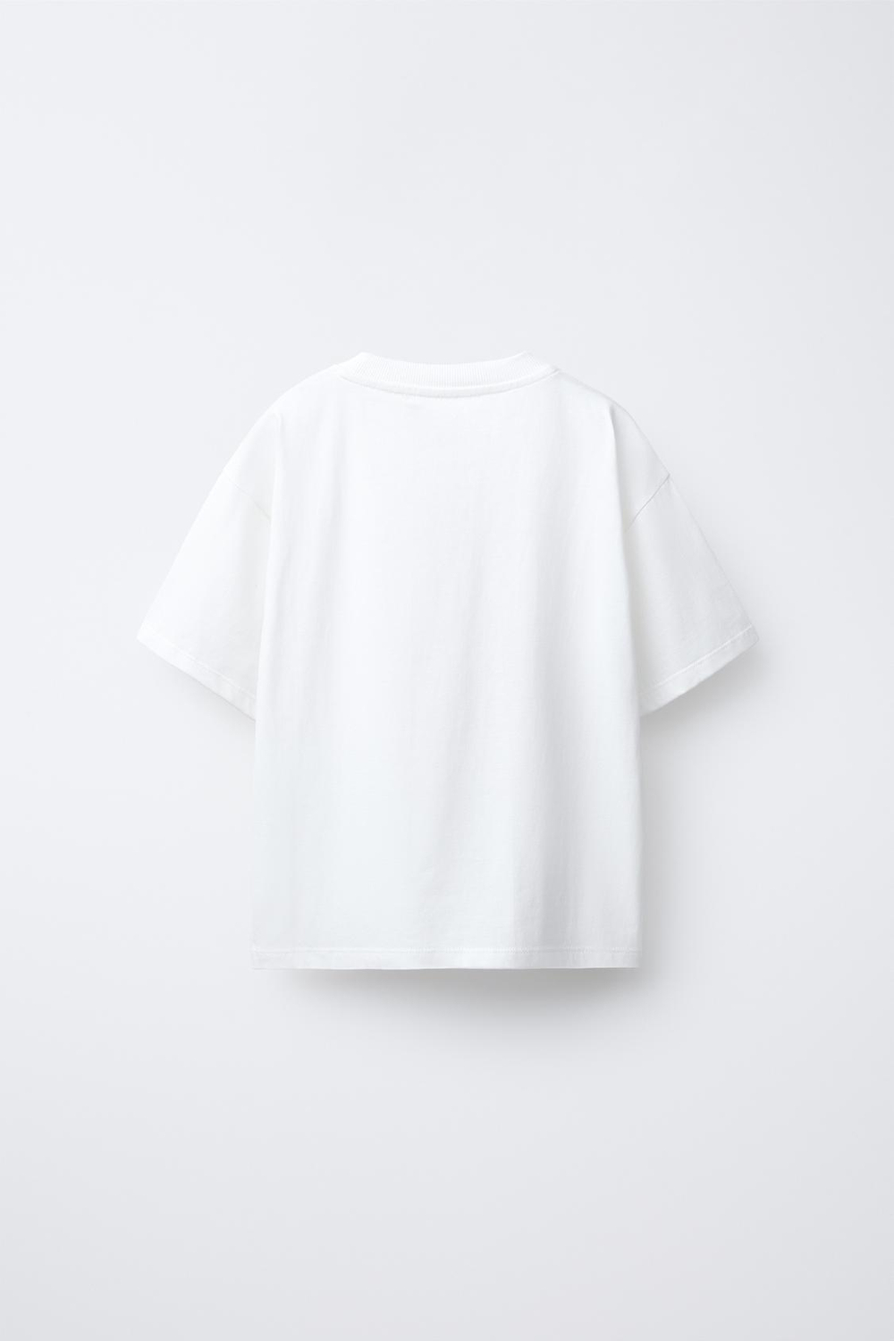 ZARA ФУТБОЛКА С ЦВЕТКОМ, БЕЛЫЙ