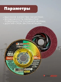 LUGAABRASIV Круг лепестковый торцевой 125 x 22; A60