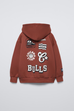 ZARA ХУДИ С ПРИНТОМ CHICAGO BULLS NBA ©, КРАСНЫЙ