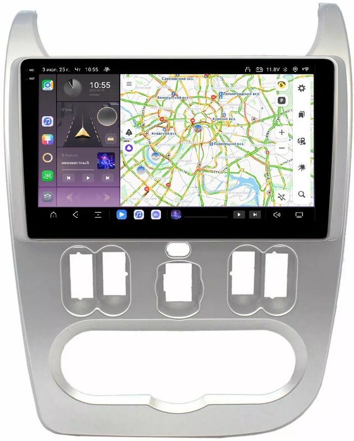 Магнитола для Renault Logan/Sandero 2009-2014 - Kuberg SF-9944 QLed+2K, Android 13, Быстрейшая, CarPlay, 4G SIM-слот