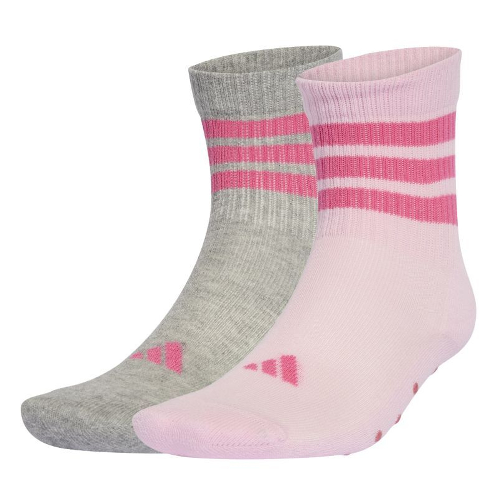 Теннисные носки Adidas Kids Anti-Slip 2P - clear pink/medium grey heather