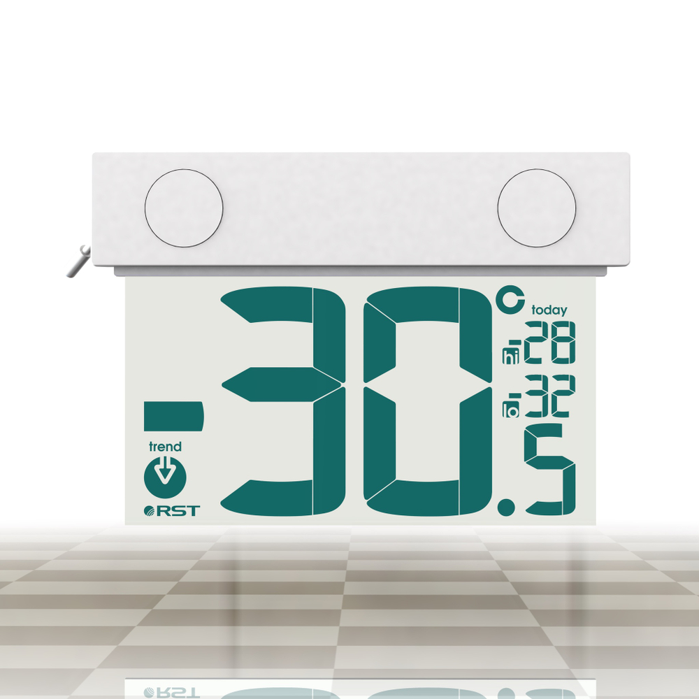Цифровой оконный термометр RST на липучке, белый (RST01077)