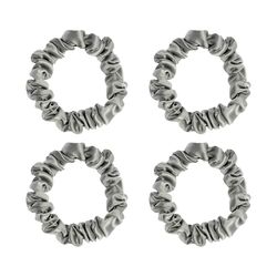 Набор из 4 шелковых резинок для волос светло-серого цвета из коллекции Essential