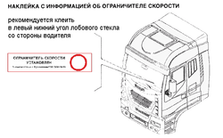 Наклейка Ограничитель скорости установлен