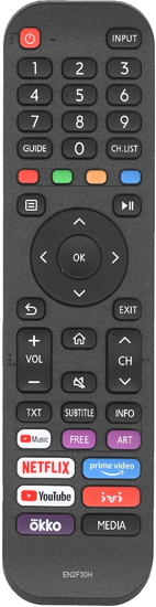 Пульт Huayu EN2F30H (EN2F30D) для телевизора Hisense, DEXP, Doffler