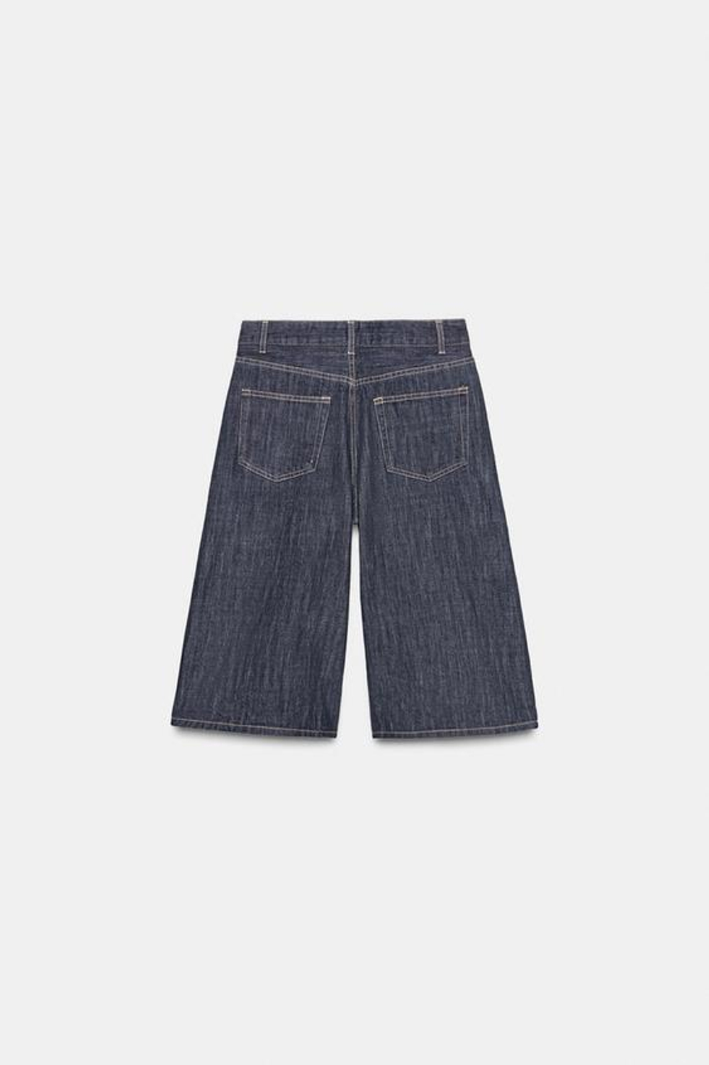 ZARA ДЖИНСОВЫЕ ШОРТЫ-БЕРМУДЫ TRF СО СРЕДНЕЙ ПОСАДКОЙ, ТЕМНЫЙ ИНДИГО