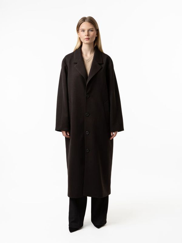 Пальто однобортное черное - фото 1