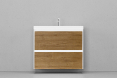 Тумба подвесная VELVEX Klaufs 90.2Y.NEW шатанэ белая с раковиной Velvex Mario 90