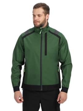 Куртка "ProfLine Leader" (хаки/черный), тк.Софтшел