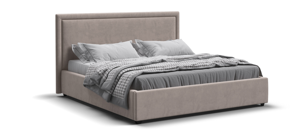 Фрея Кровать+ПМ 160 Велюр Монолит латте