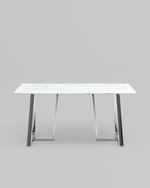 Стол обеденный Даллас 160*90 белый стеклянный