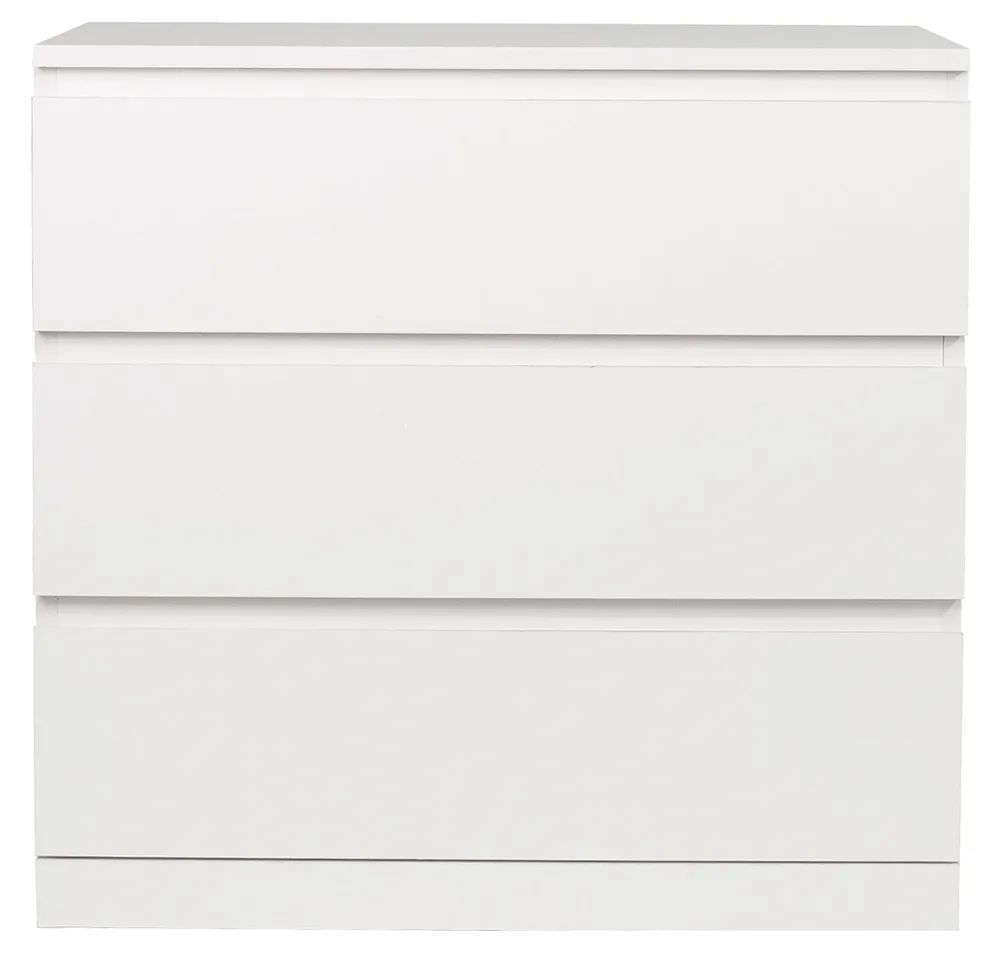 Комод 80х48х125, Марм, с 6 ящиками для вещей, игрушек, высокий, деревянный, без ручек в скандинавском стиле со скосами и органайзерами, белый