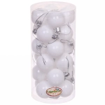 Новогодние шары 4 см (набор 24 шт) «Глянец», белый