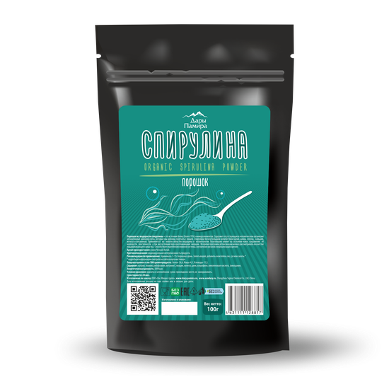 Спирулина ПОРОШОК, органик, ДарыПамира, 100г.