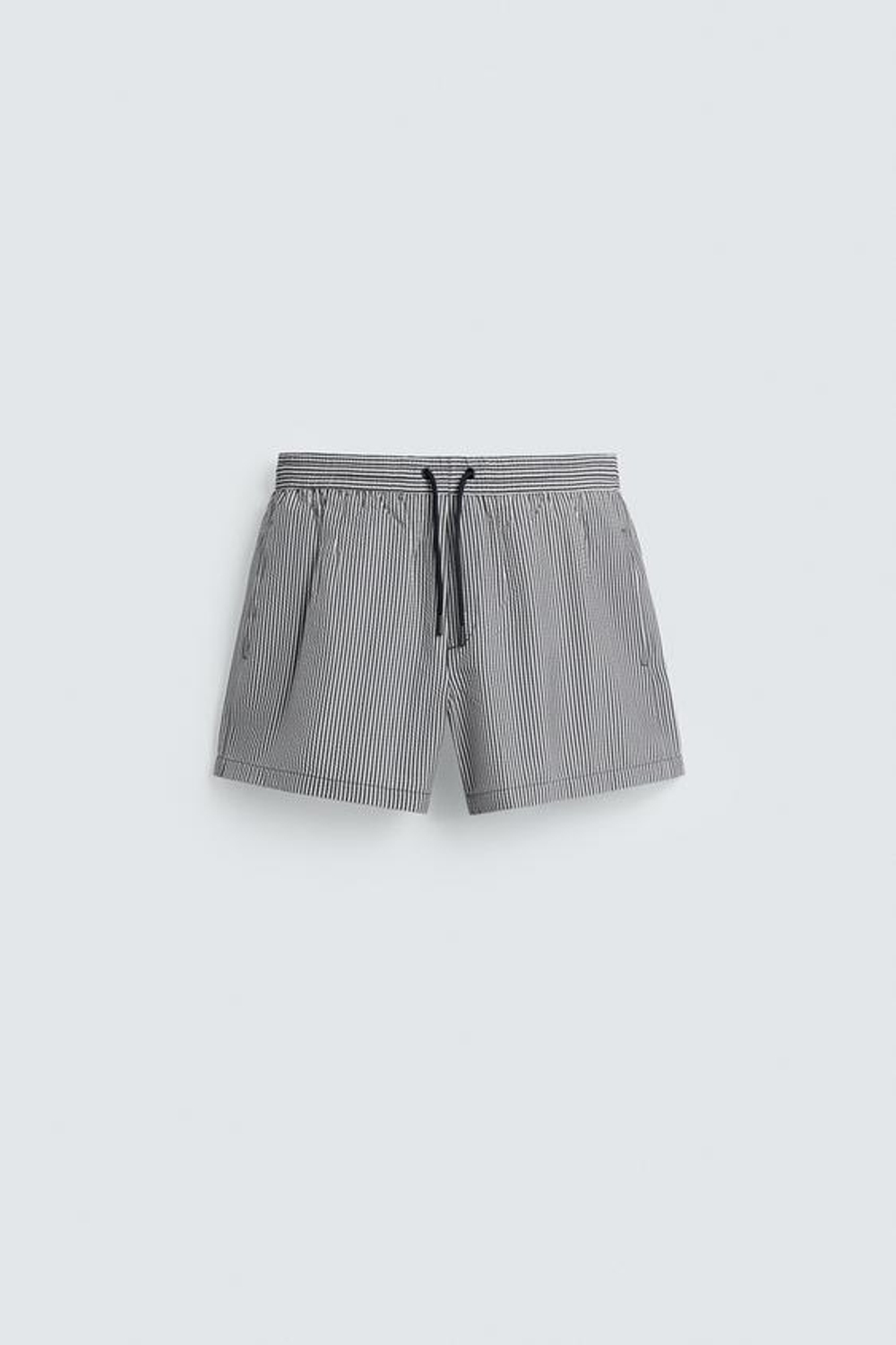 ZARA ПЛАВКИ ИЗ ЖАТОЙ ТКАНИ, МОРСКОЙ СИНИЙ