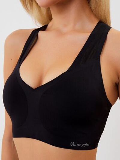 Бесшовный бюстгальтер-топ со спинкой-сеткой Laser Bra (Размер: XL) (Цвет: черный)