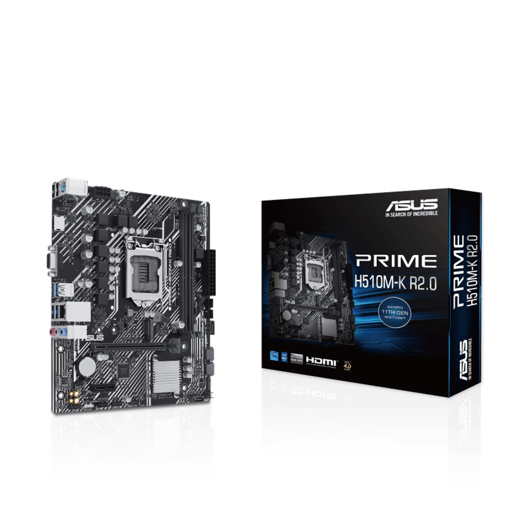 Материнская плата ASUS PRIME H510M-K R2.0 LGA1200 2xDDR4 4xSATA3 1xM.2 D-Sub HDMI mATX
