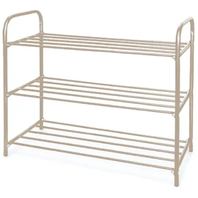Этажерка для обуви 3 полки 790*330*590мм бежевый металлик ЭТК3/БЖ
