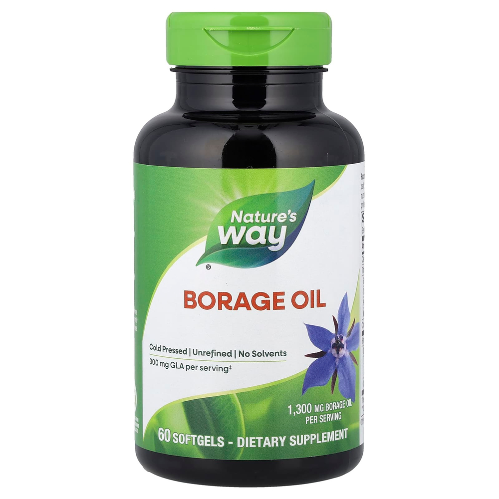 Nature's Way, EfaGold, огуречник, 1300 мг, 60 мягких желатиновых капсул