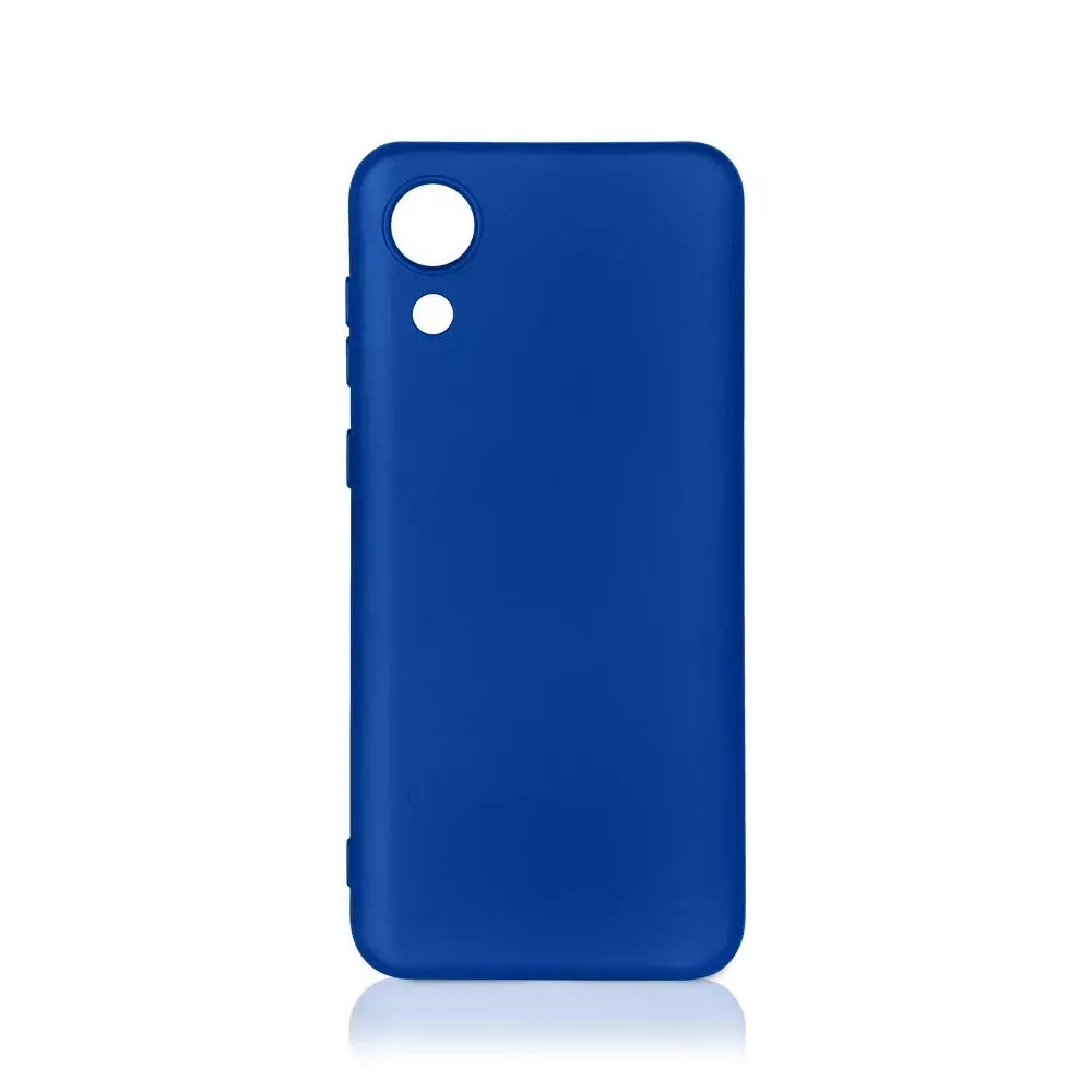 Силиконовый чехол с микрофиброй для Samsung Galaxy A03 core blue DF