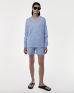 Рубашка с английским воротником со льном