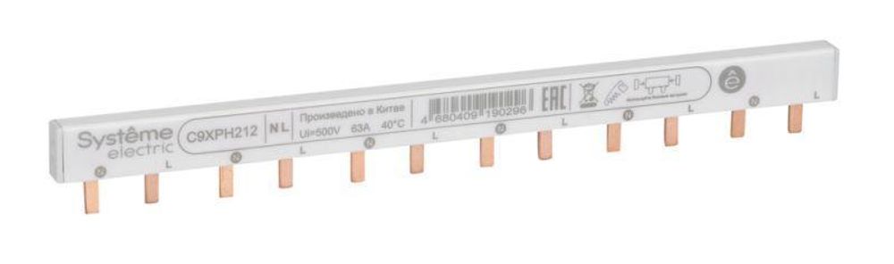 Шинка гребенчатая 2п (L1L2) 63А 12мод. 18мм SE C9XPH212 Шинка гребенчатая 2п (L1L2) 63А 12мод. 18мм SE C9XPH212