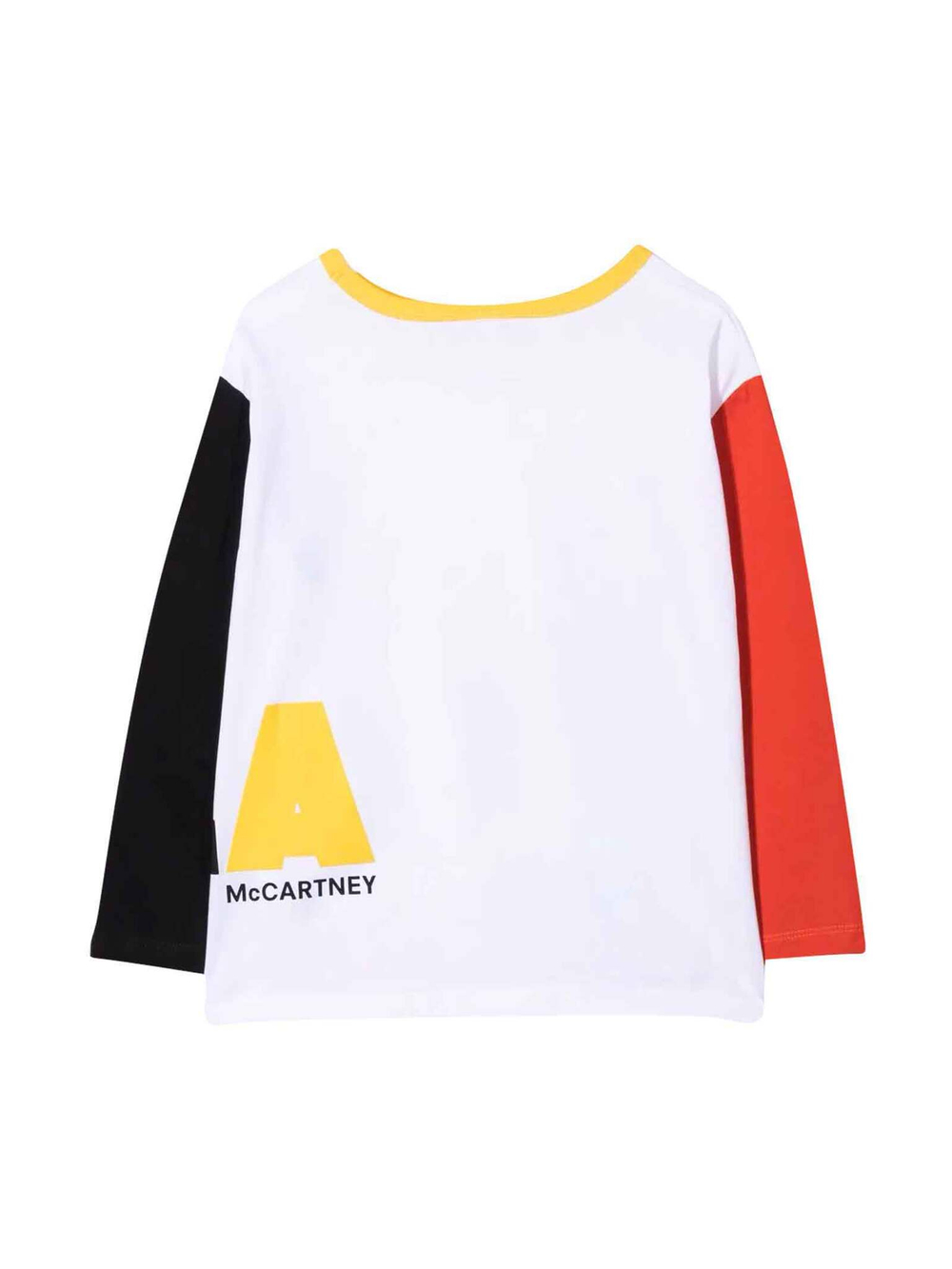 Футболка с длинным рукавом STELLA McCARTNEY Белый/Красный/Черный/Термопринт: разноцветные буквы Девочка