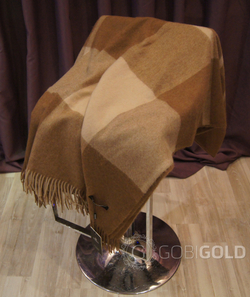 Плед из 100% шерсти молодого верблюжонка 150x200 см. (BODIOS) - камэл-бежевый