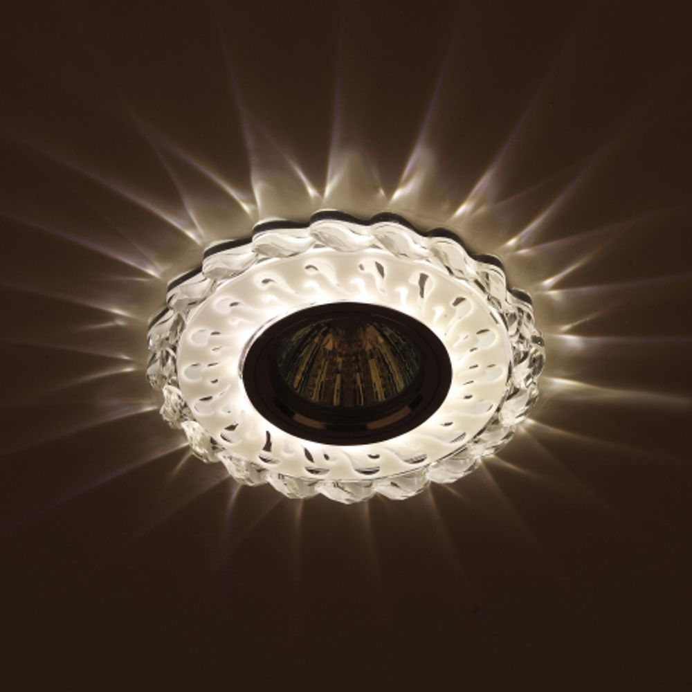 Светильник встраиваемый cо светодиодной подсветкой ЭРА DK LD36 SL/WH под лампу MR16 GU5.3 прозрачный