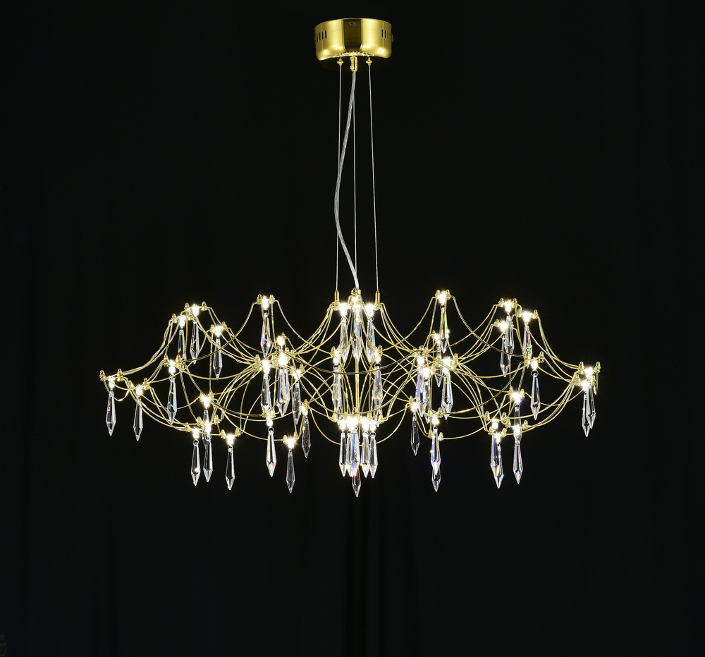 Подвесная люстра светодиодная с пультом и хрустальными подвесками Asfour MyFar Ersilia MR2662-60P-76AP
