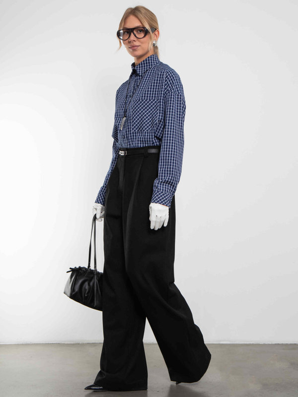 Рубашка Модная клеточка синего цвета