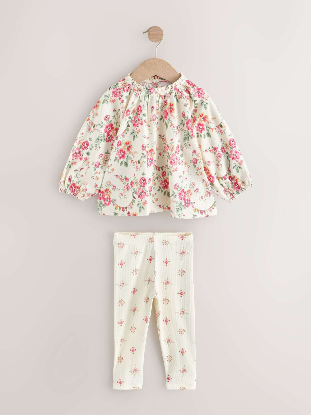 Блуза и легинсы в комплекте для девочки Next E81-223, Розовый, Кремовый