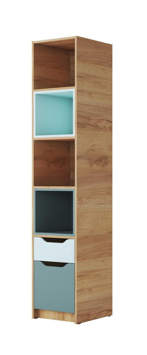 RICH Стеллаж СЖ-001 Дуб Крафт золотой / Кенди U9114 (УД) / Сумеречный голубой