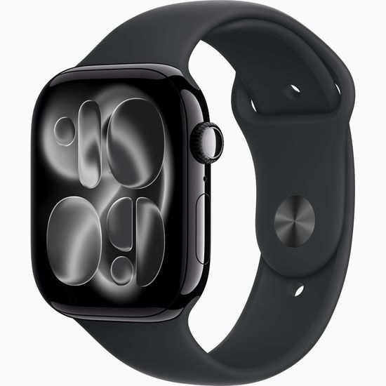 Apple Watch Series 11 GPS 46mm Jet Black Aluminium Case with Black Sport Band
