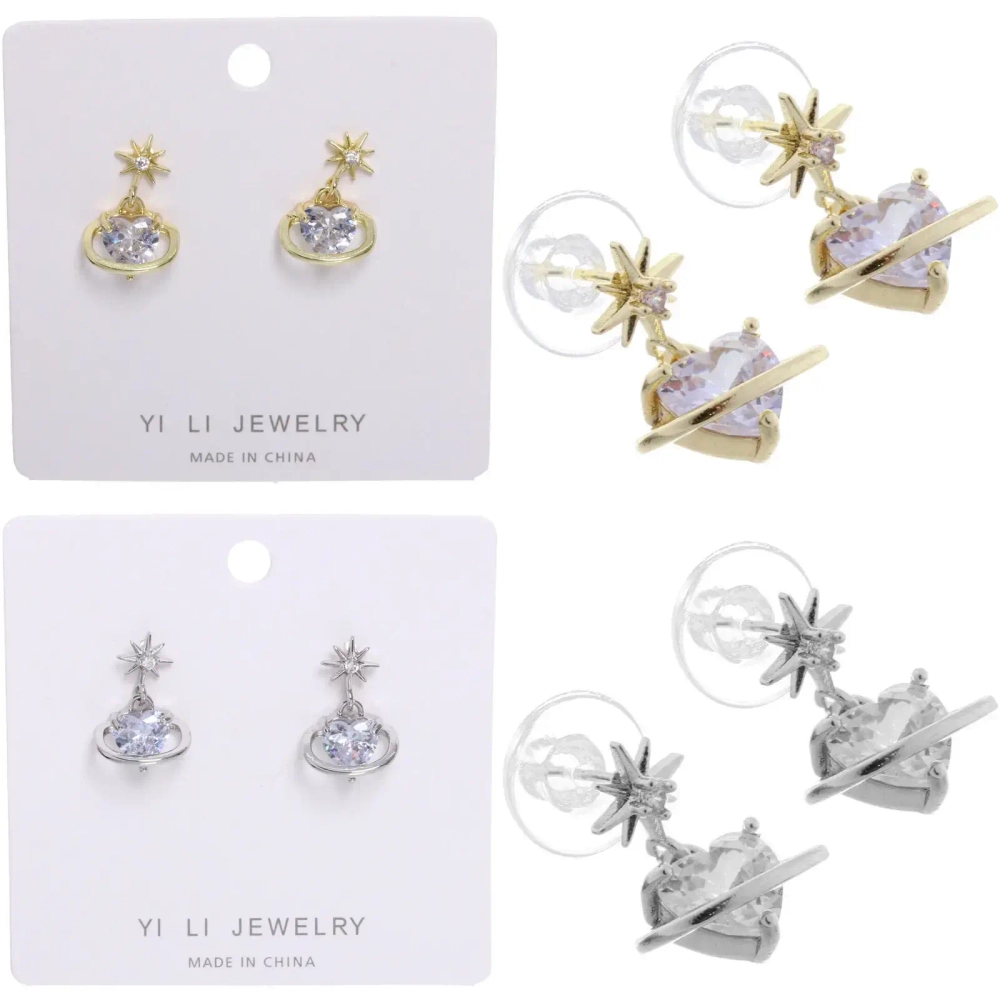 Серьги из гиппоалергенного металла «ПАЛУМНА», звезды, цвет золото и серебро, 2*1,5см