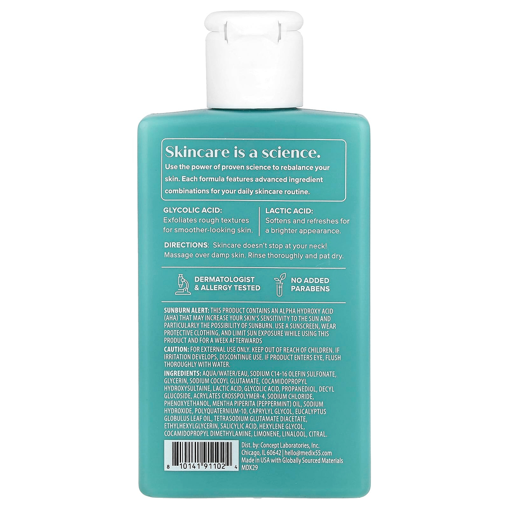 Medix 5.5, Гель для душа, для улучшения состояния кожи, гликолевая и молочная кислоты, 89 мл (3 жидк. Унции)