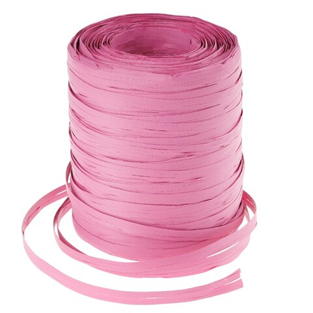 Рафия искусственная 15ммx200м Темно-розовый