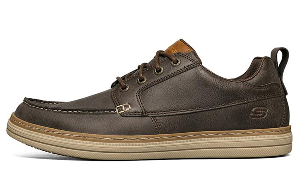 Skechers Casual Leather Shoes Men"s Low top Chocolate