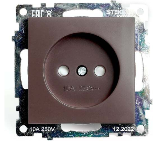 STEKKER Катрин Розетка мех. СУ 1 мест. 10А шторки шоколад GLS10-7109-04 49025