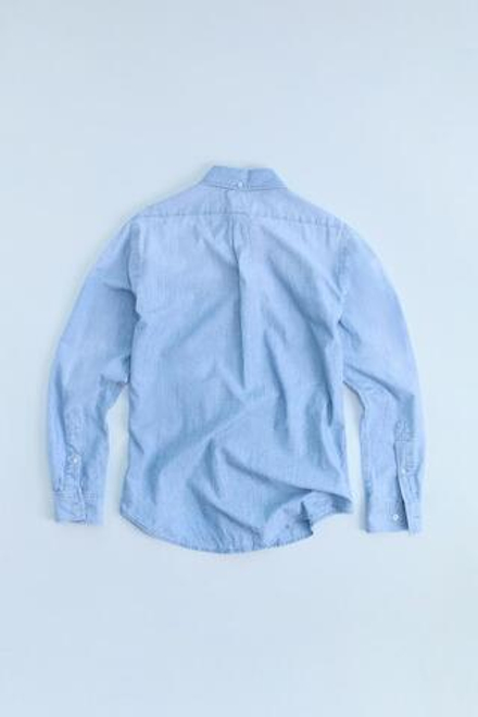 ZARA ДЖИНСОВАЯ РУБАШКА TRF ПРЯМОГО КРОЯ, ГОЛУБОЙ