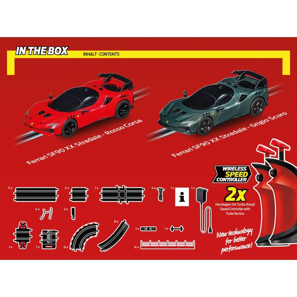 Каррера, ВПЕРЕД!!! - Автомобильная гусеница Ferrari SF90 XX Stradale длиной 5,3 м + 2 автомобиля 62578/ артикул 62578 / GTIN 4007486625785