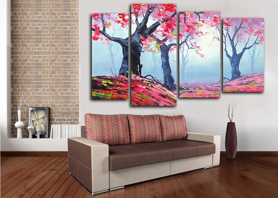 Модульная картина "Клен в лесу"