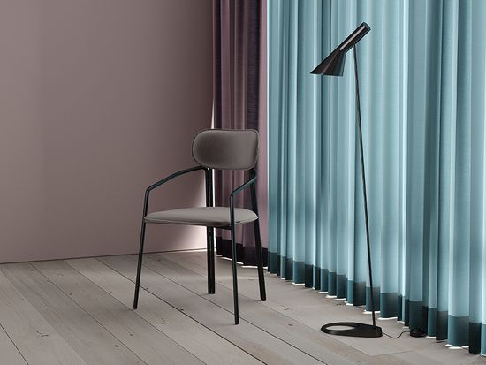 Стул ror, round, велюр, черный/серый