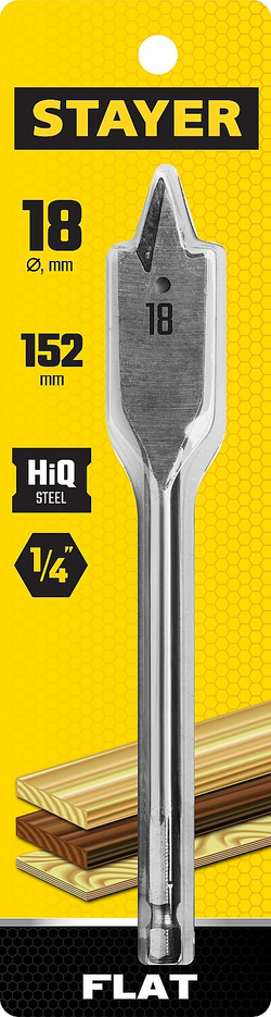 STAYER Flat, 18 x 152 мм, перовое, cверло по дереву (2950-18)