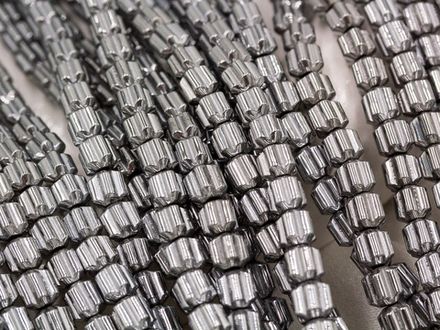 Нить бусин из гематита 3,8мм, (рондель фигурный)