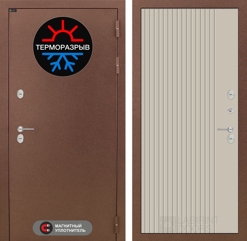 Входная дверь Лабиринт Термомагнит - 29 Капучино с терморазрывом