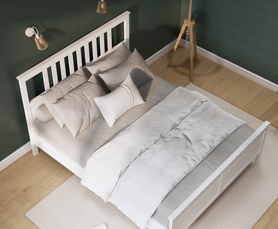 Двуспальная кровать, Хемнэс/Кымор, 160х200 см, белый