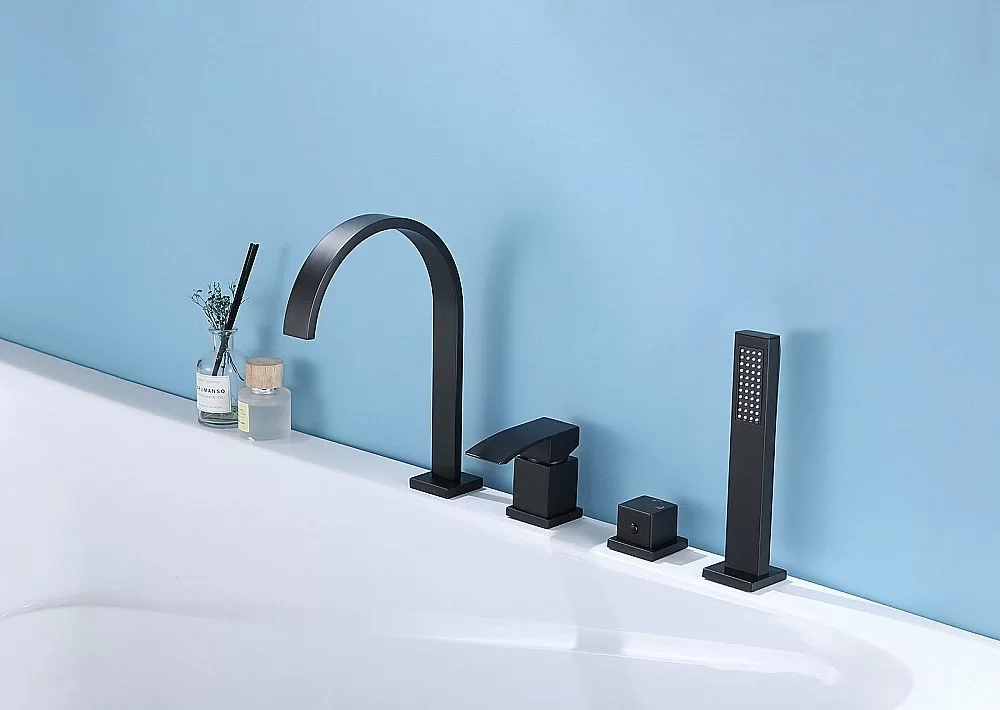 Смеситель для ванны ABBER Wasserfall AF8613B черный матовый