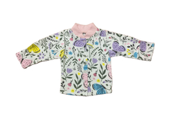 Кофточка длинный рукав на кнопках из 100% хлопка (интерлок) с антицарапками и швами наружу на рост 56 см